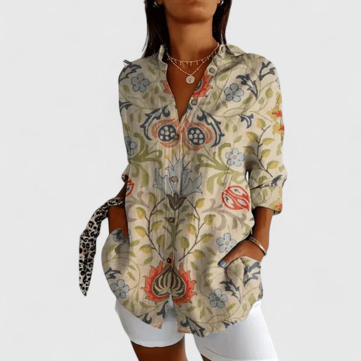 Victoria | Elegant Floral Blouse