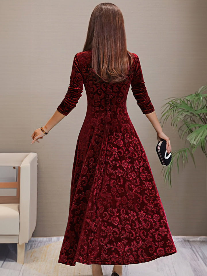 Melisande | Floral Velvet Dress