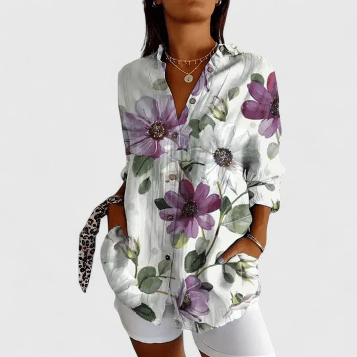 Victoria | Elegant Floral Blouse