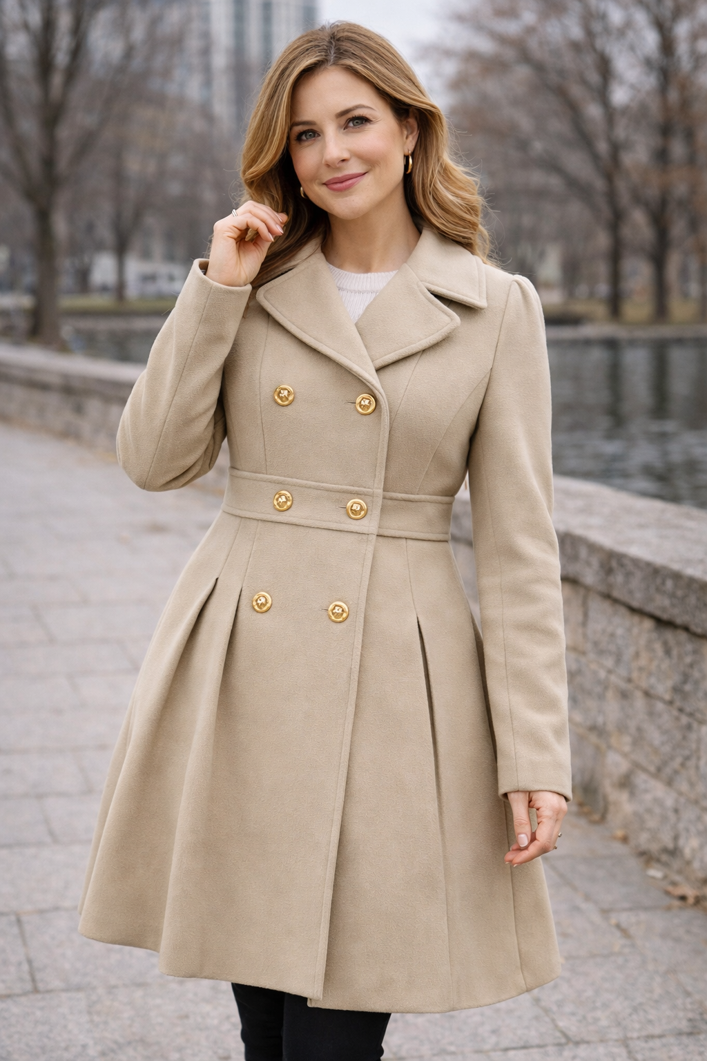 Sofia™ | Gold Buttoned Coat