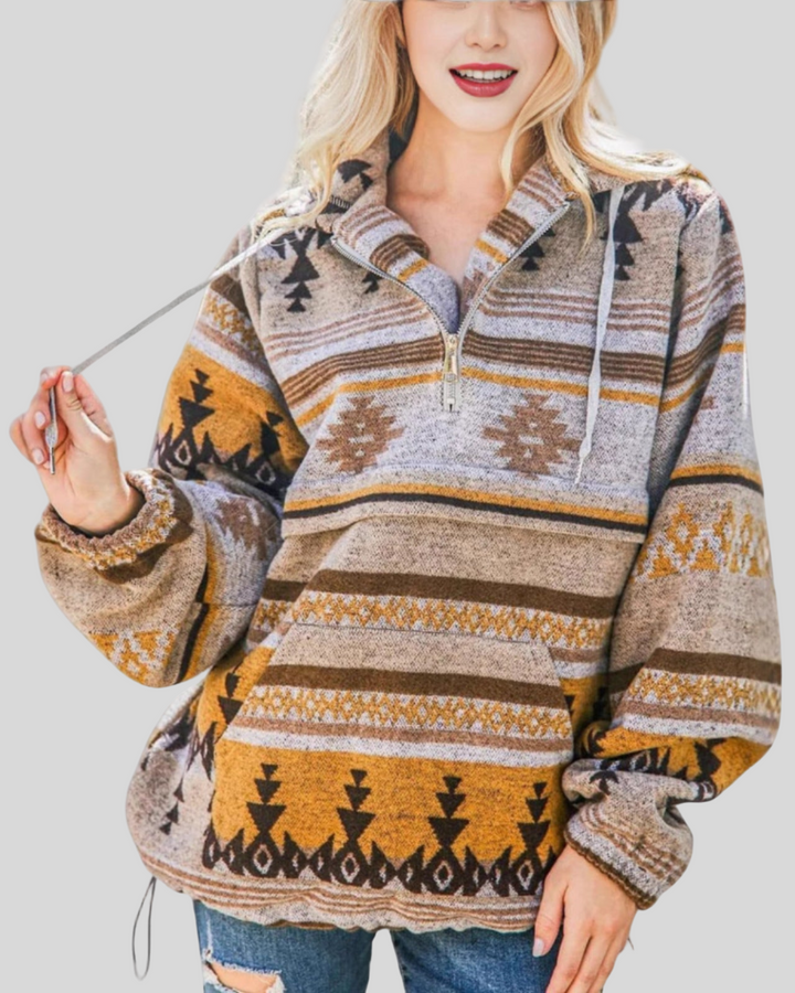 Victoria | Comfy Oversized Zip Up Long Sleeve Hoodie Sweatshirt