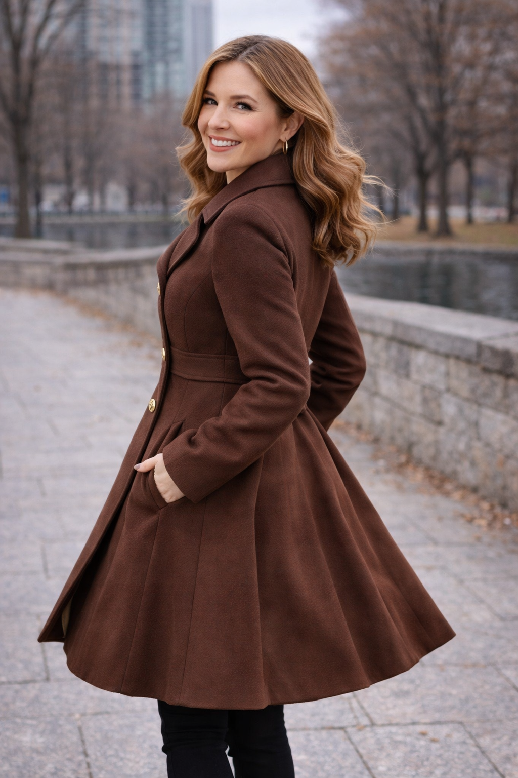 Sofia™ | Gold Buttoned Coat