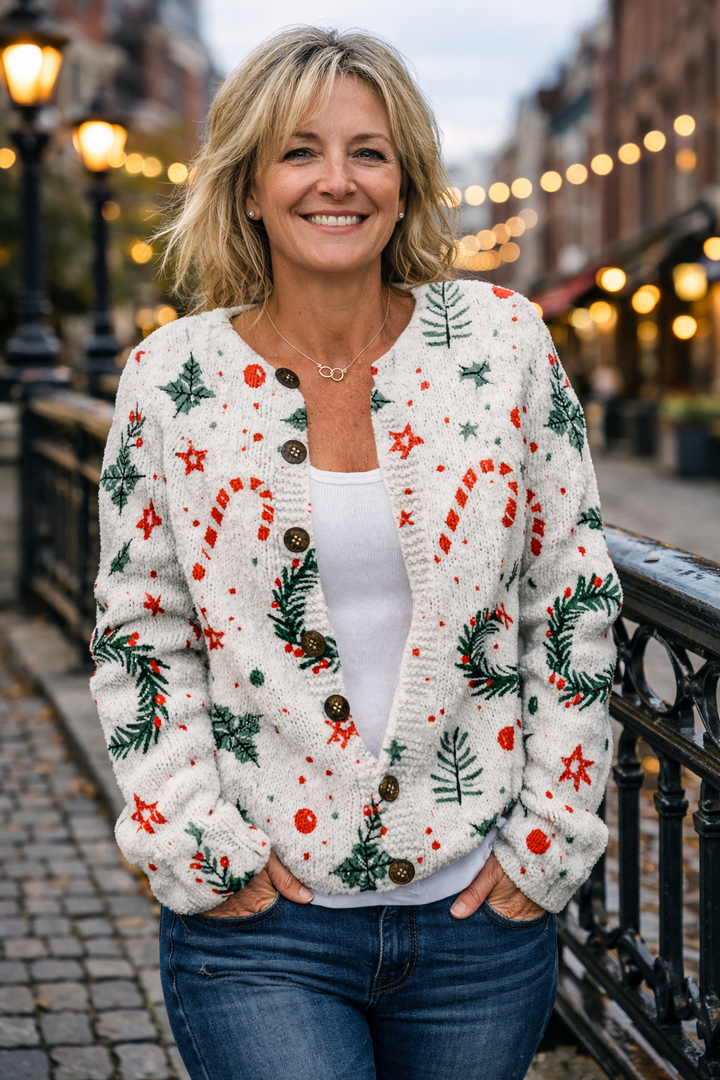 ERIN | Festive Candy Cardigan