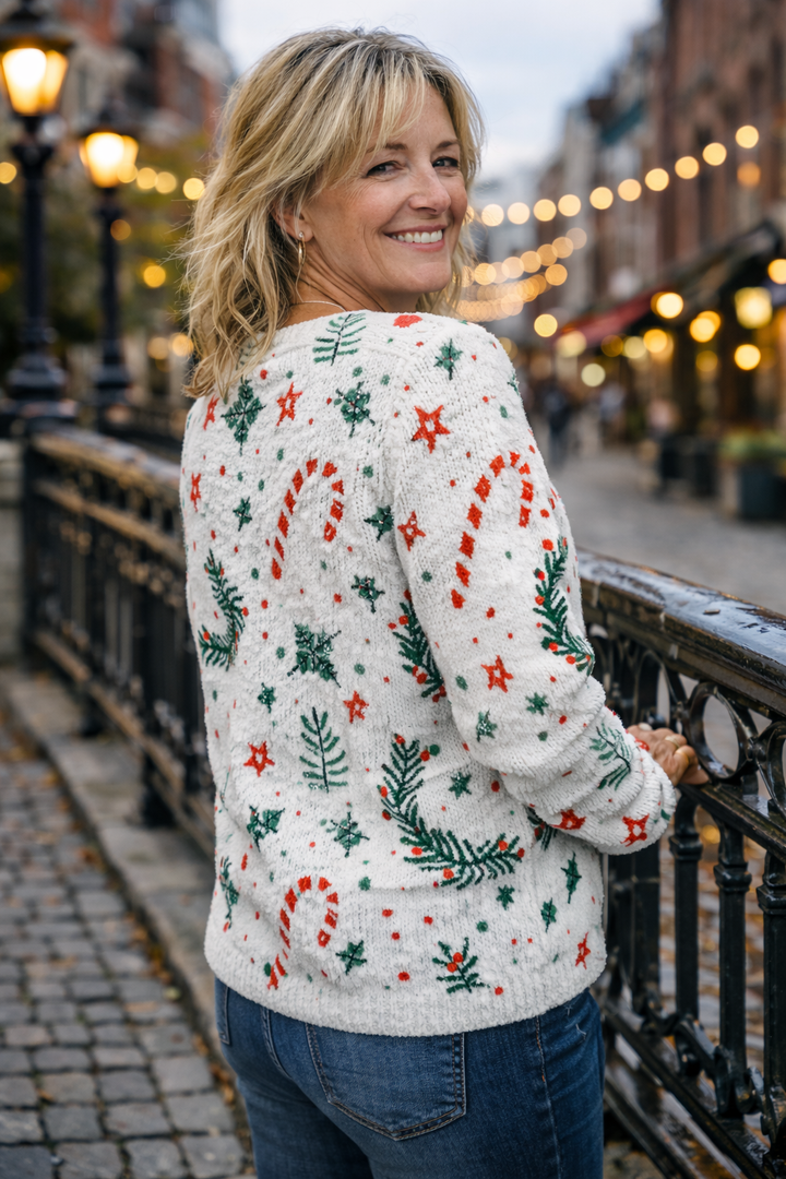 ERIN | Festive Candy Cardigan