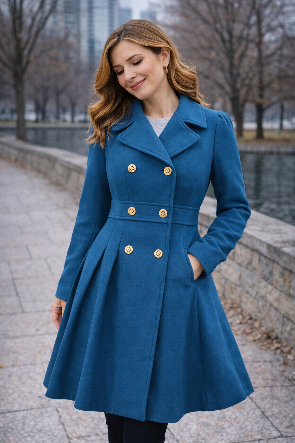 Sofia™ | Gold Buttoned Coat