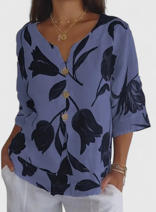 Victoria | Elegant Floral Print Blouse