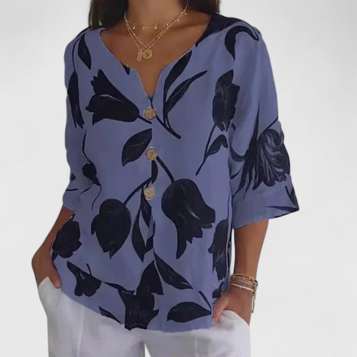 Victoria | Elegant Floral Print Blouse