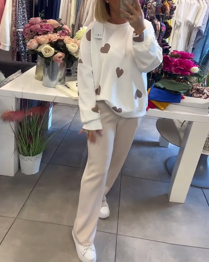 Victoria | Cotton Blend Sweater with Hearts