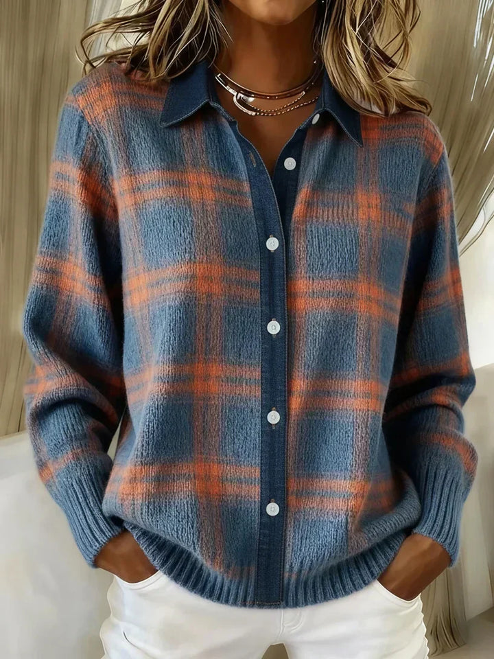 Denise | Plaid Knit Cardigan