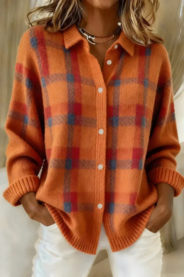 Denise | Plaid Knit Cardigan
